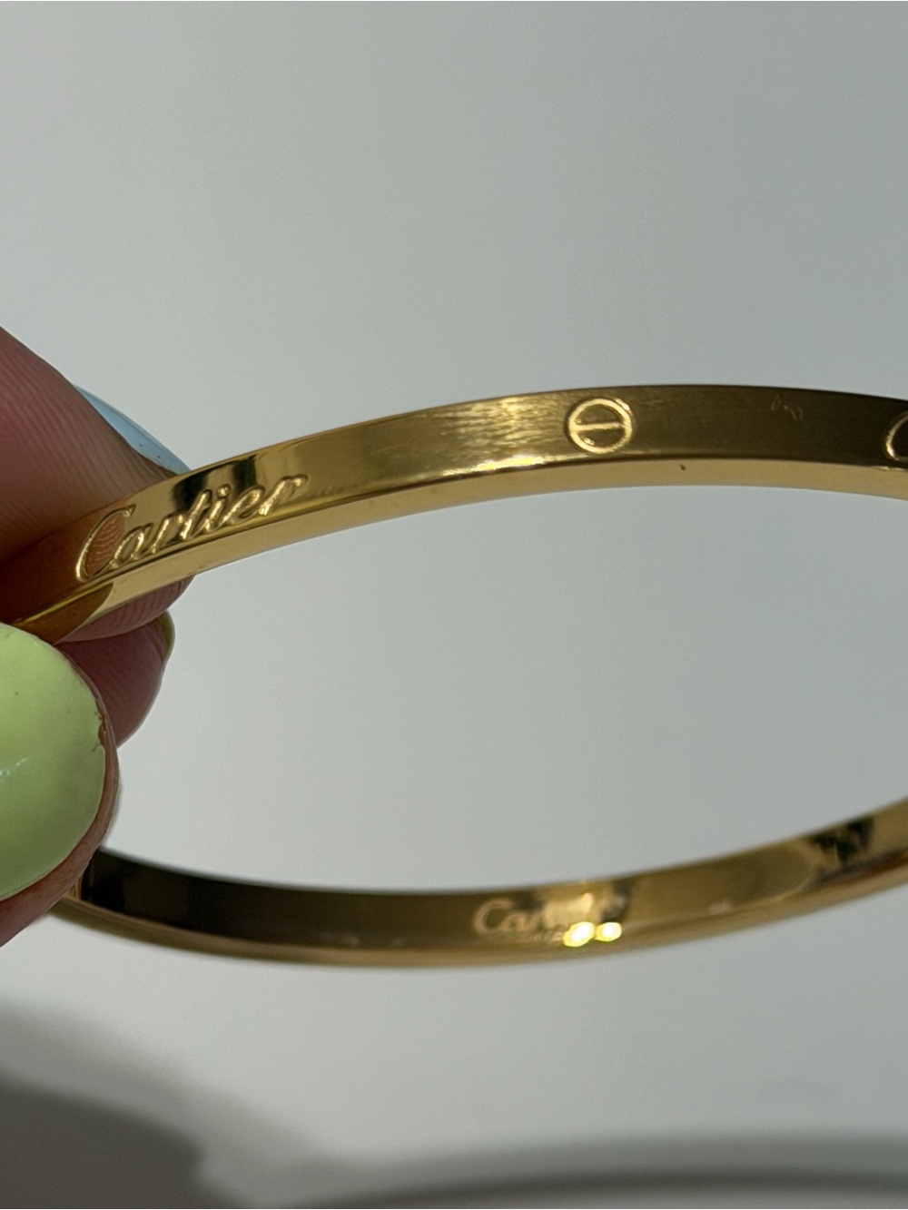 Cartier Gold-tone Love Bracelet with Engraved Logo